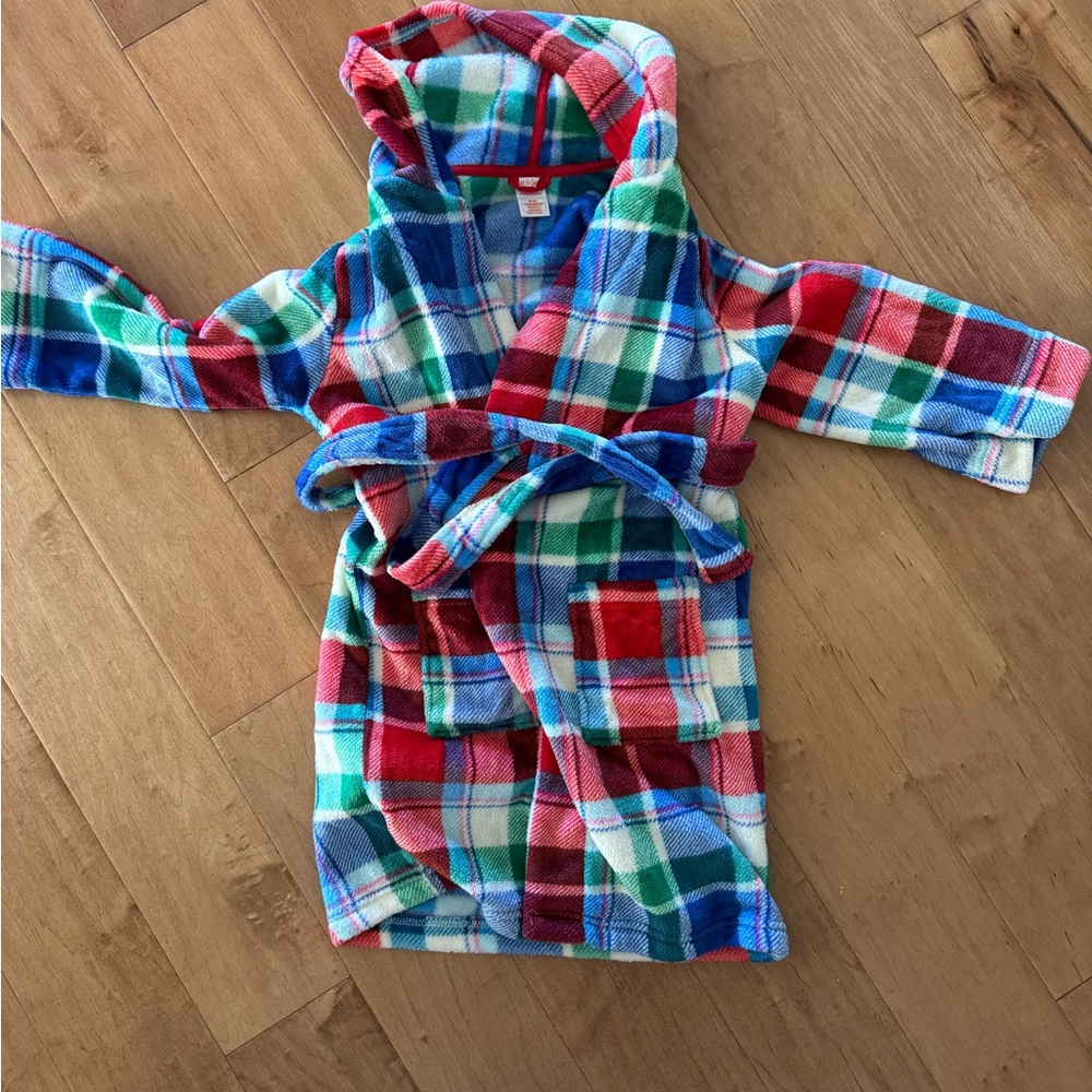 Cozy Plaid Girls Robe